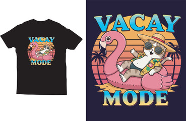 Vacay mode Summer tshirt design vector
