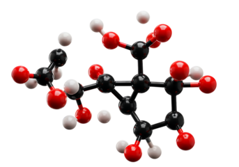 3D model of a complex molecule.