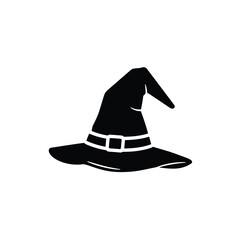 Black witch hat silhouette for halloween costume and party decoration