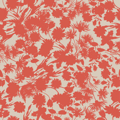 Neutral Colour Abstract Floral seamless pattern design for fashion textiles, graphics, backgrounds and crafts