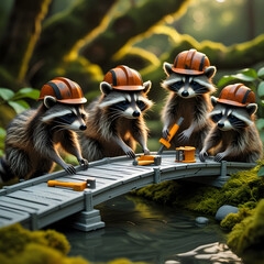 Wild Animals Gathering in the Zoo