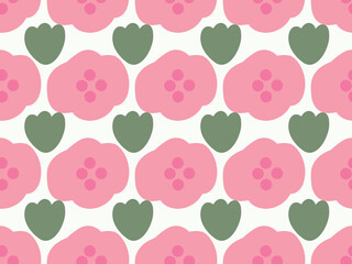 Pink  flowers . Cute and lovely seamless vector pattern for design and decoration ..eps