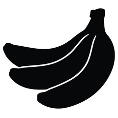 A Bunch of Bananas in Black Silhouette, a Simple yet Elegant Design