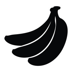 A silhouette of three bananas hanging together ready to be eaten