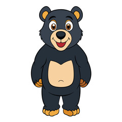 Fototapeta premium Black-bear-white-background 