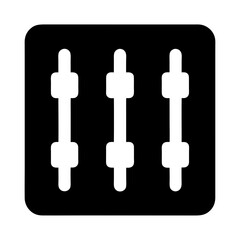 Audio equalizer icon graphic representation on black background, vector illustration