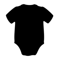 Solid Black Baby Onesie Bodysuit, Simple and Minimalist Apparel Silhouette