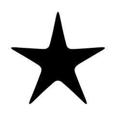 Simple black star silhouette on a plain white background artistic rendering