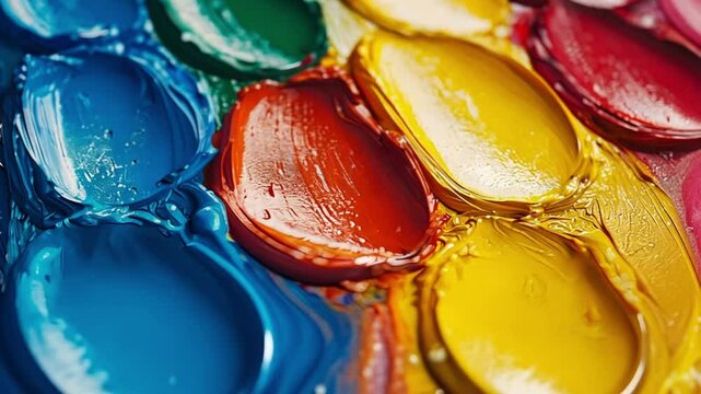 Vibrant Hues: A Close-Up of Oil Paint Textures