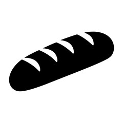 Black silhouette of a loaf of bread on a white background image