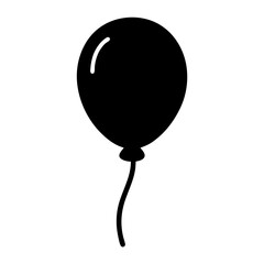 Single black balloon floating upwards with long string on white backdrop © Tanjila