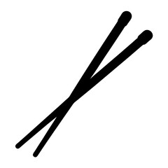 Monochromatic Illustration of Chopsticks Isolated on a White Background, Utensil Imagery