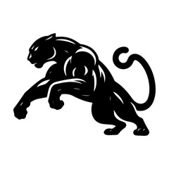 Obraz premium AI Generated Panther Vector Silhouette Isolate White Background