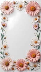 Fototapeta premium Celebrate Mother's Day with a heartfelt floral greeting card showcasing diverse family love