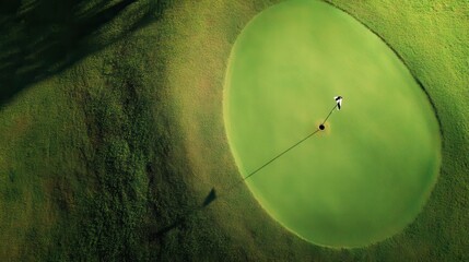Aerial View of Golf Course Putting Green Luxury Resort Drone Photography