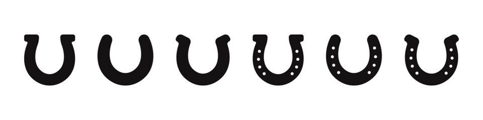 Horseshoe icons set. Luck symbol. Vector Illustration.