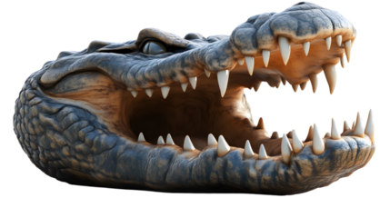 Crocodile Head Reptile Jaw 3D Render Fearsome Predator Detailed Texture Open Mouth Sharp
