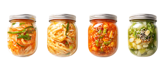 Pack of Kimchi Against Transparent Background for Korean Cuisine Design, Fermented Food Promotion, or Cultural Culinary Projects
