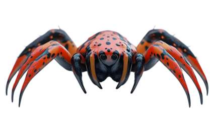 Vividly Colored Spider with Intricate Patterns and Expressive Eyes Perfect for Wildlife Natur