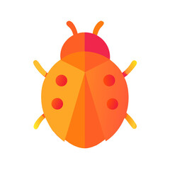 Obraz premium Vector - styled cute icon of an orange cartoon ladybug, perfect for children's, playful, nature - themed projects.