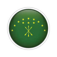 National flag of Circassian 3d glass vector image