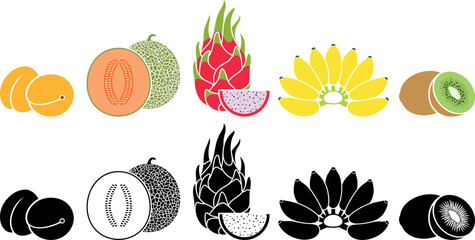 Fruit logo. Isolated fruit on white background