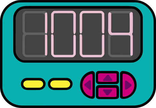 Retro turquoise pager illustration