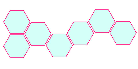 Abstract blue hexagon shape for frame illustration design