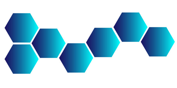 Abstract blue hexagon shape for frame illustration design