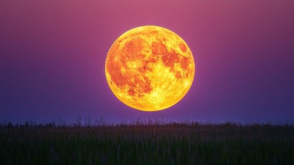 Stunning Blood Moon over Field
