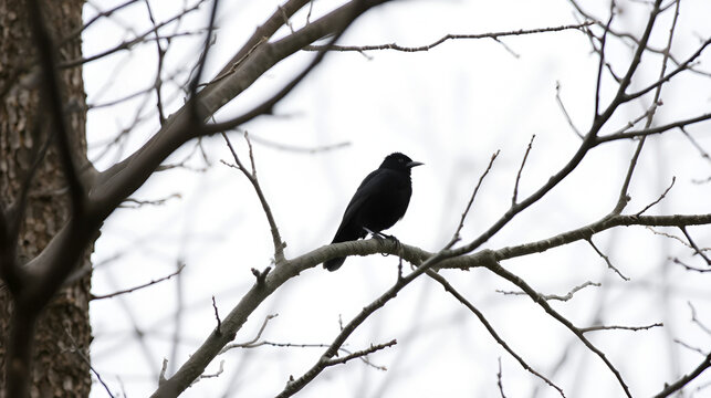 blackbird in tree - Powered by Adobe