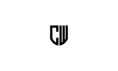 CW initial letter, monogram logo