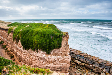 The beautiful city of Mar del Plata. Cliffs and Cape Corrientes