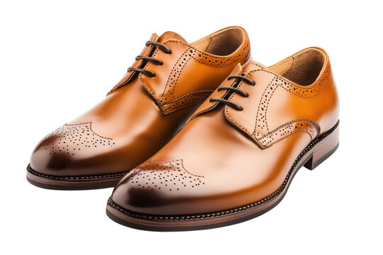 Exquisite tan leather brogue shoes classic design polished finish perfect for formal occasions