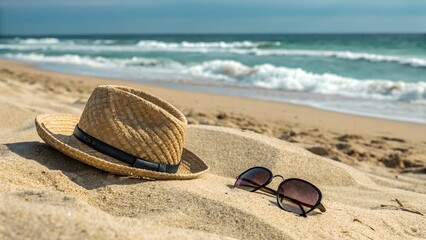 sun glasses on the beach