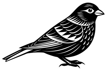 Cute Bird Vector Line Art Illustration – Clipart, Logo Icon, Black and White Bird Drawing