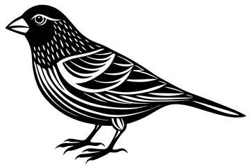 Cute Bird Vector Line Art Illustration – Clipart, Logo Icon, Black and White Bird Drawing