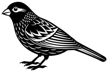 Cute Bird Vector Line Art Illustration – Clipart, Logo Icon, Black and White Bird Drawing