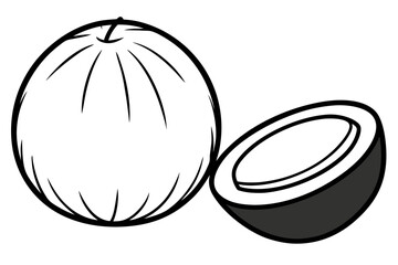 Fruit Line Art Vector – Minimalist Clipart, Logo Icon, and Illustration on White Background