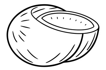 Fruit Line Art Vector – Minimalist Clipart, Logo Icon, and Illustration on White Background