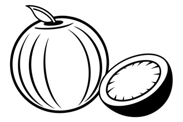 Fruit Line Art Vector – Minimalist Clipart, Logo Icon, and Illustration on White Background