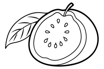 Fruit Line Art Vector – Minimalist Clipart, Logo Icon, and Illustration on White Background