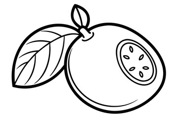 Fruit Line Art Vector – Minimalist Clipart, Logo Icon, and Illustration on White Background