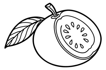 Fruit Line Art Vector – Minimalist Clipart, Logo Icon, and Illustration on White Background