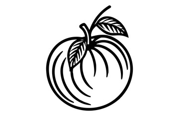 Fruit Line Art Vector – Minimalist Clipart, Logo Icon, and Illustration on White Background