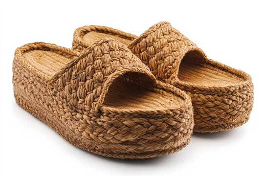Woven jute platform sandals summer fashion stylish espadrilles comfortable footwear beach style