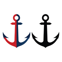 Two anchors nautical symbols marine icon seafaring concept vector illustration © AIGen Studio