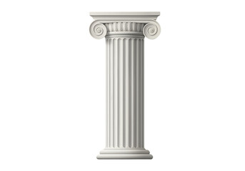 Single ionic column, isolated on black background.