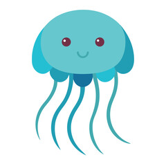 Cute cartoon jellyfish illustration simple ocean sea life graphic