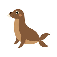 Cute cartoon seal illustration sea animal character design for children